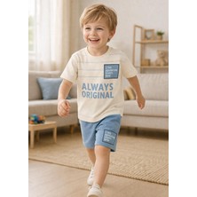 Melodi Kids Erkek Çocuk Alt Üst Yazlık Şort Pamuklu Takım