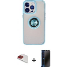 İlk El Grup Ieg™ iPhone 13 Pro Max Yörünge Çizgi - Siyah 3D Antistatik Hayalet Cam Ekran Koruyucu + Kırmızı Pers Alüminyum Kamera Lens