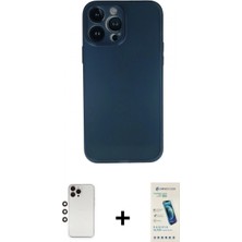İlk El Grup Ieg™ iPhone 13 Pro Max Yadigar Yansıma Serisi - Şeffaf Pasifik Cam Ekran Koruyucu + Gökkuşağı Shine Kamera Lens
