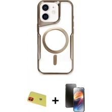İlk El Grup Ieg™ iPhone 11 Kılıf Yadigar Klasik Özel Seri - Siyah 3D Antistatik Mat Seramik Nano Ekran Koruyucu + Kırmızı Rainbow Kamera Lens Koruma Cam