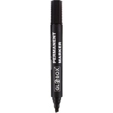 Globox Koli Kalemi Permanent Markör Kesik Uç Siyah 6923 (12 Li Paket)