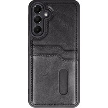 Colezium Galaxy A35 5g Kılıf Sara Kartvizitli Deri Kılıf - Siyah