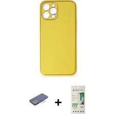 İlk El Grup Ieg™ iPhone 12 Pro Max Yadigar Klasik - Siyah 20D Premium Cam Ekran Koruyucu + Mavi Renkli Kamera Lens Koruma Cam