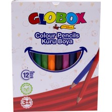  globox kuru boya kalemi kısa 12 renk 3670