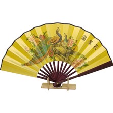 Dünyadan Hediyeler Çin Bambu Keten Kumaş Yelpaze CD Orta Çanta Boy No.15