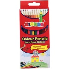  globox kuru boya kalemi uzun 12 renk 6897