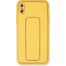 Colezium Iphone Xs Max Kılıf Co Deri Standlı Kapak - Sarı