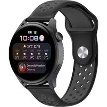 Nerm Watch 20MM Spor Delikli Kordon - Siyah-Füme