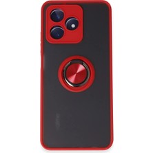 Colezium Realme C53 Kılıf Montreal Yüzüklü Kapak - Kırmızı