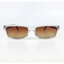 Old Space Vintage Vintage Güneş Gözlüğü – 1990 Retro Şeffaf Kırmızı Çerçeve & Kahverengi Degrade Gözlük OSV652