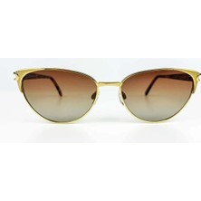 Old Space Vintage Vintage Güneş Gözlüğü – 90'lar Retro Gold Metal Çerçeve & Kahverengi Degrade Gözlük OSV618
