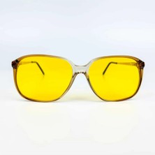 Old Space Vintage Intage Güneş Gözlüğü – 80'ler Retro Somon Kemik Çerçeve & Sarı Polarize Camlı Gözlük OSV700