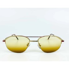 Old Space Vintage Vintage Güneş Gözlüğü – 1990 Retro Gold Metal Çerçeve & Kahverengi Degrade Camlı Gözlük OSV678