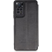 Wovna Note 12 Pro 4g Kılıf Flip Cover - Siyah