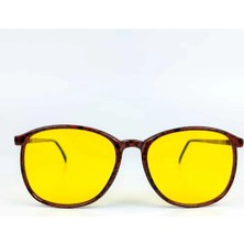 Old Space Vintage Vintage Güneş Gözlüğü – 1980 Retro Kırmızı-Siyah Kemik Çerçeve & Sarı Polarize Camlı Gözlük OSV669