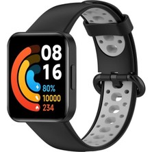 Wovna Watch 2 Spor Delikli Kordon - Siyah-Gri