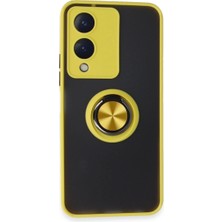 K&A Vivo Y17S Kılıf Montreal Yüzüklü Kapak - Sarı