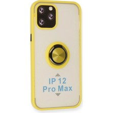 Colezium Iphone 12 Pro Max Kılıf Montreal Yüzüklü  Kapak - Sarı