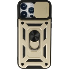 Feifei Iphone 13 Pro Kılıf Pars Lens Yüzüklü  - Gold