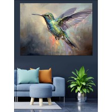 Tablomega Renkli Sinek Kuşu Sanat Tablosu Dekoratif Kanvas - Mdf Ahşap Tablo