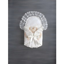 Senka Yenidoğan Kuğu Nakışlı Angard Kundak Bebek Battaniyesi Ekru