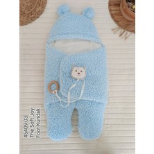 Senka Yenidoğan Kulaklı Şapkalı Açılır Kucaklı Cırt Kapamalı Ayaklı Bebek Battaniyesi Kundak Mi