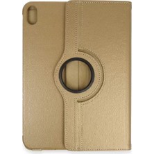 Senka Newface Ipad 2022 10.9 (10.nesil) Kılıf 360 Tablet Deri Kılıf - Gold