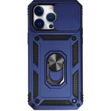 Senka Iphone 14 Pro Kılıf Pars Lens Yüzüklü - Lacivert