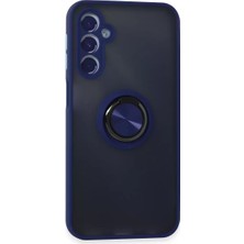 Senka Newface Samsung Galaxy M34 5g Kılıf Montreal Yüzüklü Silikon Kapak - Lacivert