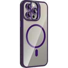 Senka Joko Iphone 14 Pro Max Remim Lensli Magsafe Standlı Kapak - Derin Mor