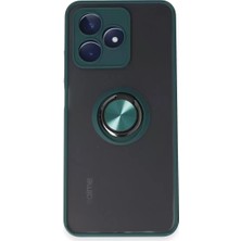 Senka Newface Realme C53 Kılıf Montreal Yüzüklü Silikon Kapak - Yeşil