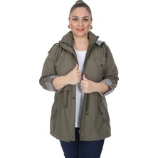 Brendon Kadın Büyük Beden Mevsimlik Trençkot 595 Haki/khaki 21S32000595