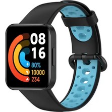 Senka Newface Redmi Watch 2 Spor Delikli Kordon - Siyah-Mavi