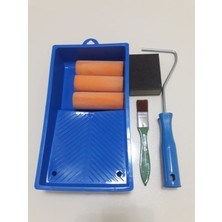 Cenova Art Kadife Boyama Fırça Seti 3 Renkli Sentetik Fırçalar ve Metal Rulo Tavası ile