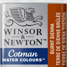 Winsor & Newton Cotman Yarım Tablet Sulu Boya Burnt Sienna 1 Adet Renkli Sanat Malzemesi