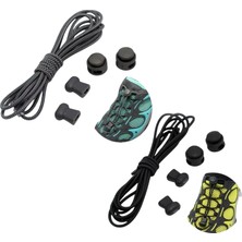 Mawrond, 1 Çift Çizgili Siyah + 1 Çift Düz( Çizgisiz) Siyah, Yuvarlak, Akıllı, Kilitle, Tak-Bırak, Elastik Bot, Spor Ayakkabı Bağcığı, 100 cm( 2 Çift)