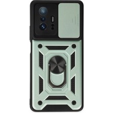 Feifei Mi 11T Pro Kılıf Pars Lens Yüzüklü - Yeşil