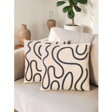 Bohem Tarz Punch Nakışlı Kırlent Kılıfı | 43X43 cm | 2 Adet