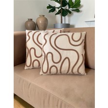 Nunu Teks Bohem Tarz Punch Nakışlı Kırlent Kılıfı | 43X43 cm | 2 Adet