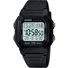 Casio W-800H-1AVDF Dijital Erkek Kol Saati 10 ATM Suya Dayanıklı Siyah Silikon Kordon