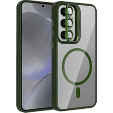 Elma Shop Joko Galaxy S25 Remim Lensli Magsafe Standlı Kapak - Koyu Yeşil