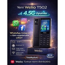Welio Wkey T502 Dokunmatik Android Tuşlu Kameralı Asker/yaşlı Cep Telefonu
