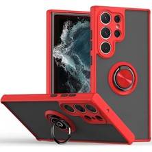 Feifei Galaxy S25 Ultra Kılıf Montreal Yüzüklü Kapak - Kırmızı
