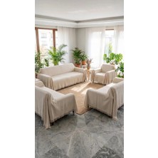 Buldan Concept Buldan İşi Koltuk Örtüsü Takımı Krem (3+3+1+1)