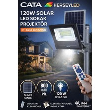 Cata (CT-4648) 120W Solar LED Sokak Projektör Kongo (Beyaz Işık) Cata