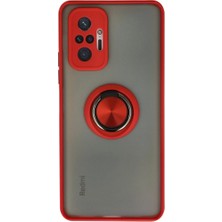 Feifei Note 10 Pro Kılıf Montreal Yüzüklü Kapak - Kırmızı