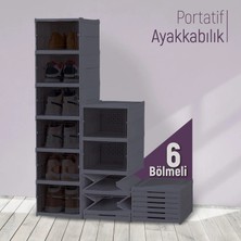 Trend Maison Katlanabilir Portatif 6 Katlı Plastik Ayakkabılık Düzenleyici