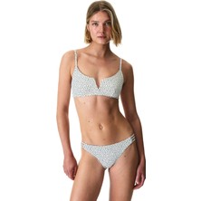 Penti Point Puantiye Desenli Dokulu V Yaka Bikini Üstü