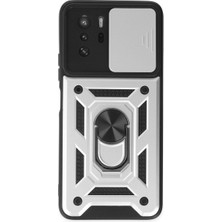 TeknoKapsül Po X3 Gt Kılıf Pars Lens Yüzüklü - Gümüş