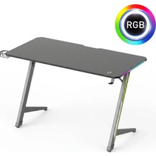 Viyero AXIS Z-Ayak RGB Aydınlatma Karbon-Fiber Oyuncu Masası 15mm 120x60x75cm GD-12002E-6-BLK